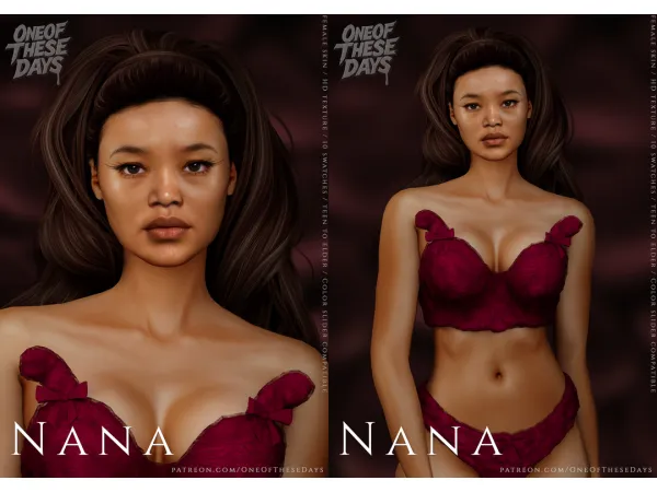 Alpha Nana SKIN SKINOVERLAY lipstick tray files - The Sims 4 Custom Content