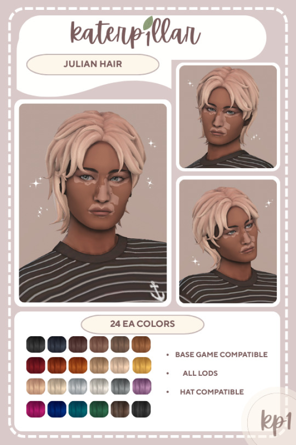 Maxis Match Julian Hair by simsfinds - The Sims 4 Custom Content