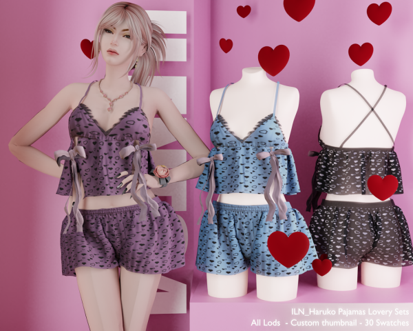 Alpha ILN Haruka Pajamas by ilenes4 - The Sims 4 Custom Content