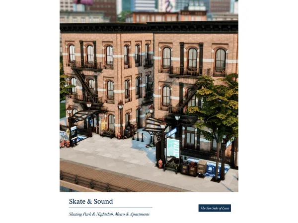 Maxis Match SkateSound Skateboarder's Hangout San Myshuno by TheSimSideofLuca - The Sims 4 Custom Content