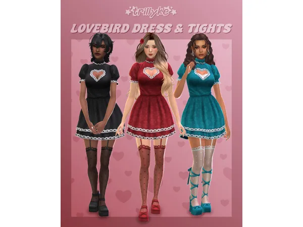 Maxis Match Lovebird Dress Tights by trillyke - The Sims 4 Custom Content