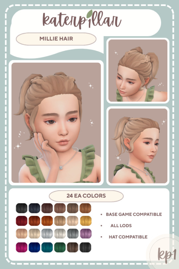 Maxis Match Millie Hair by simsfinds - The Sims 4 Custom Content