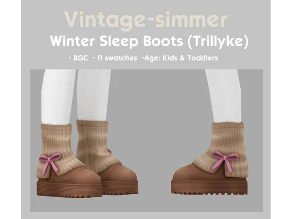 Maxis Match MM Winter Boots for Kids & Todds simmer by vintage - The Sims 4 custom content