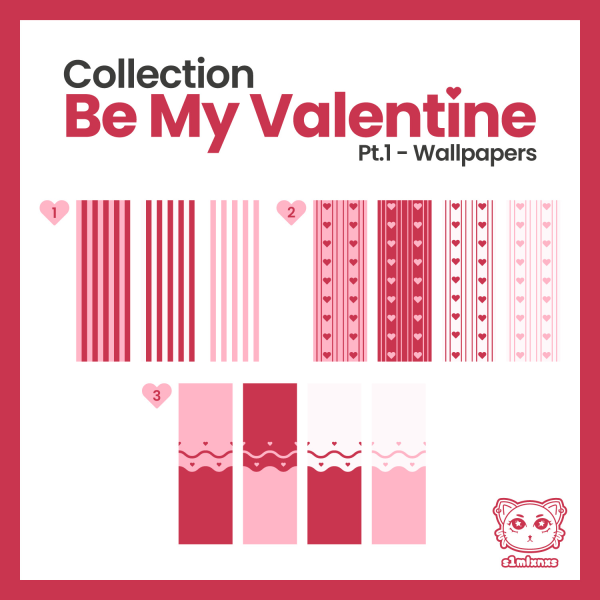 Maxis Match Be My Valentine Pt1 Wallpapers by simsfinds - The Sims 4 Custom Content