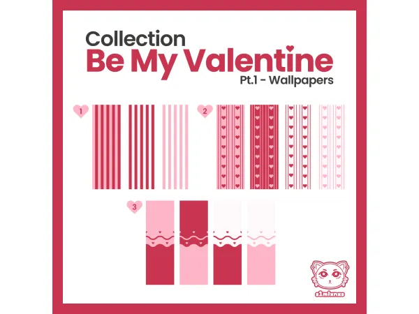 Maxis Match Be My Valentine Pt1 Wallpapers by s1mlxnxs - The Sims 4 Custom Content