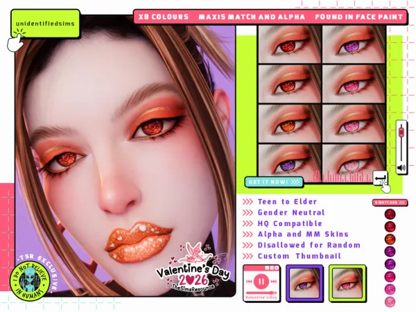 Mix Valentine's Day Eyes by unidentifiedsims - The Sims 4 Custom Content