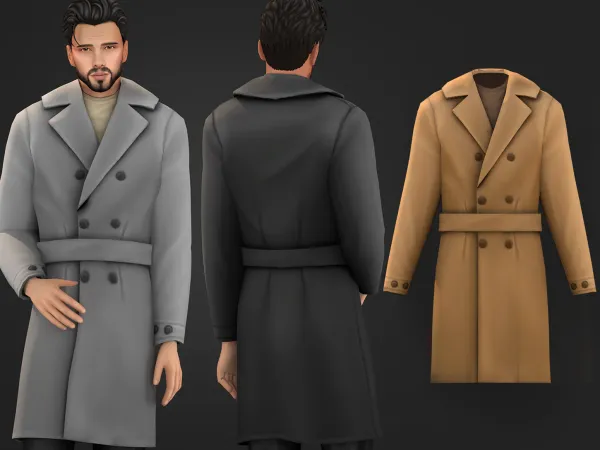 Maxis Match Adrian Set TrenchCoat - The Sims 4 Custom Content