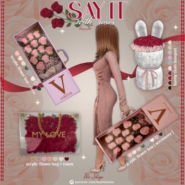 Alpha say it with roses by bambisims - The Sims 4 Custom Content