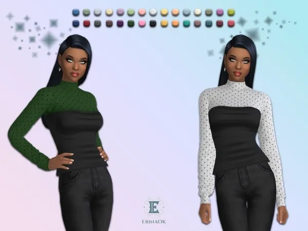 Mix ErinAOK Womens Top 020726 by KeyCamz - The Sims 4 Custom Content