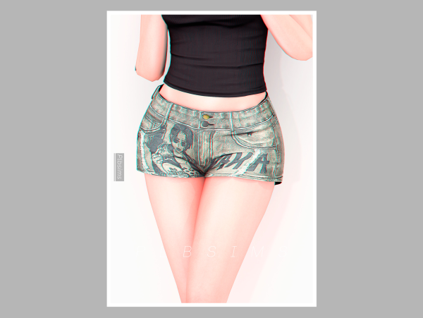 Alpha 🪩 M.O y2k Mini Shorts 🪩 by plbsims - The Sims 4 custom content