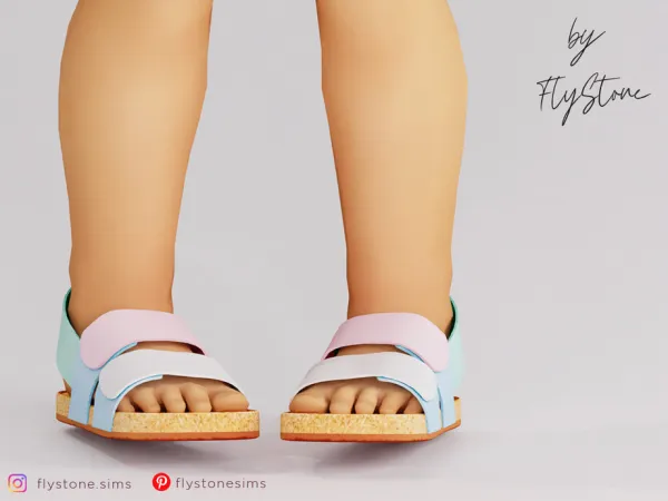 Maxis Match Toddler Multicolored Sandals With Cork Soles by thesimsresource - The Sims 4 Custom Content