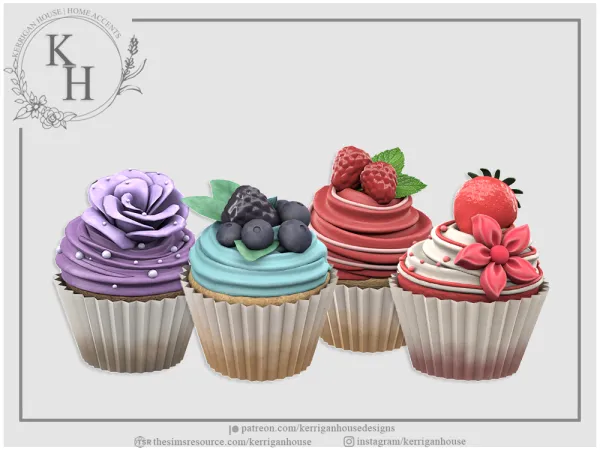 Alpha [KHD] Sweetheart Cupcakes by kerriganhouse - The Sims 4 Custom Content