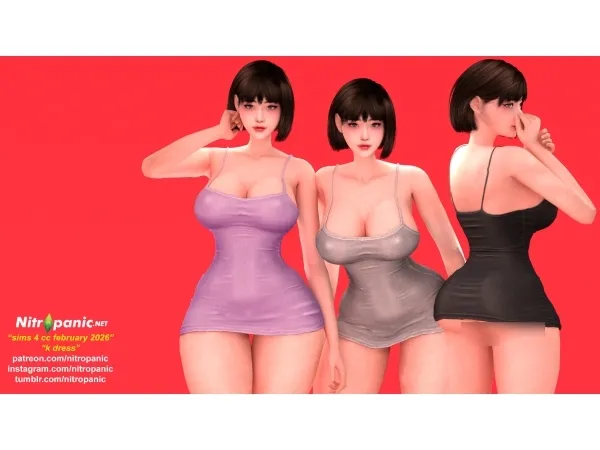 Alpha Nitropanic_K Dress - The Sims 4 custom content