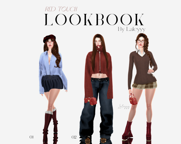 Alpha Red Touch lookbook by simsfinds - The Sims 4 custom content