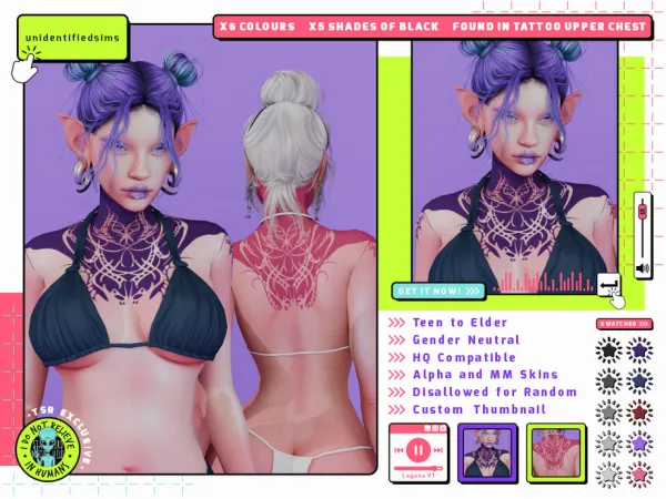 Mix Laguna V1 Tattoo by unidentifiedsims - The Sims 4 Custom Content