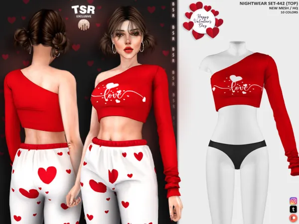 Alpha NIGHTWEAR SET 442 (TOP) BD1182 tr by busra - The Sims 4 Custom Content