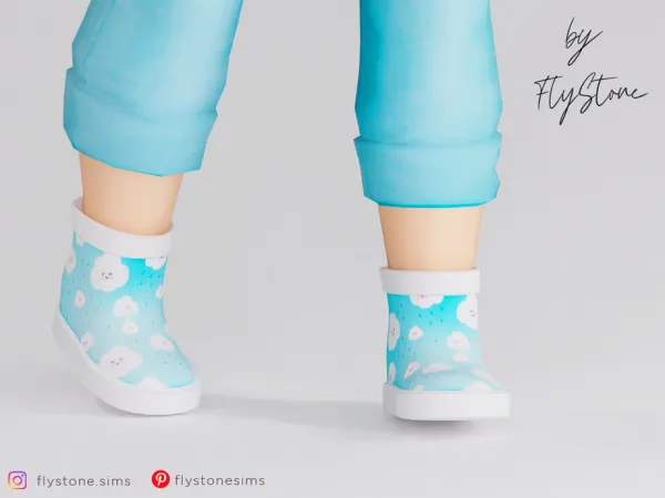Maxis Match Toddler Rubber Boots With Different Prints by FlyStone - The Sims 4 Custom Content