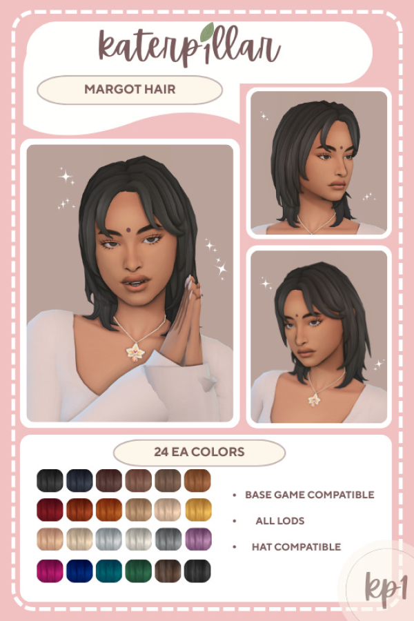 Maxis Match Margot Hair by simsfinds - The Sims 4 Custom Content
