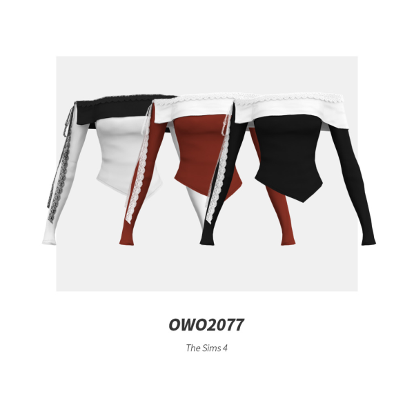 Mix OWO2077 Elegant Lace Trim Top by simsfinds - The Sims 4 Custom Content