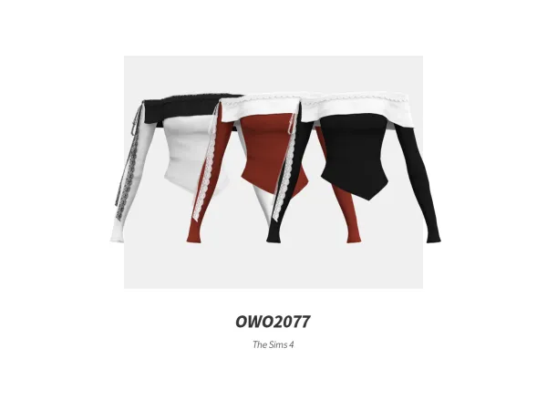 Mix OWO2077 Elegant Lace Trim Top - The Sims 4 Custom Content
