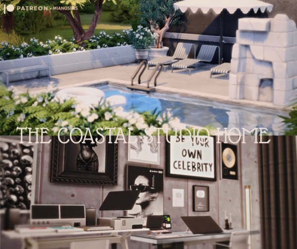 Alpha THE COASTAL STUDIO HOME by simsfinds - The Sims 4 Custom Content
