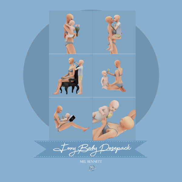 Mix Foxy Baby Posepack by melbennett - The Sims 4 custom content