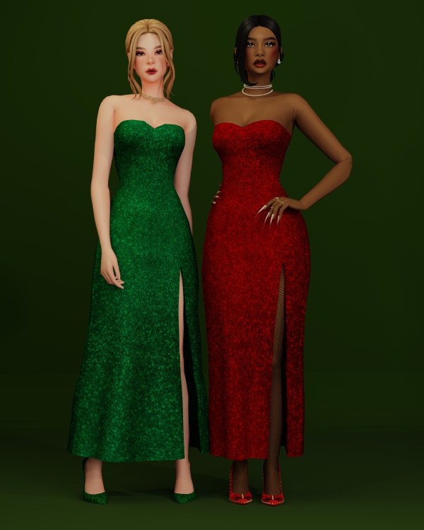 Maxis Match Peppermint Flirt Dress - The Sims 4 Custom Content