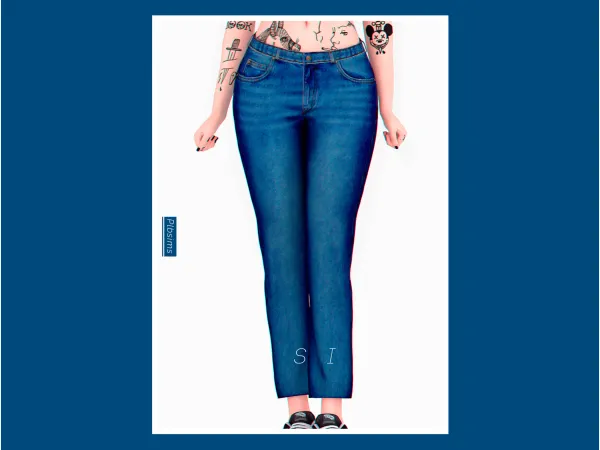 Alpha ud83euddf8 1999's y2k Low Waist Denim Pants ud83euddf8 - The Sims 4 custom content