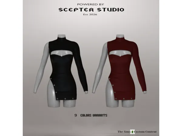 Alpha Luna Maxi Dress by Scepter - The Sims 4 Custom Content
