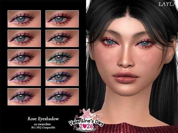 Alpha tsr Valentine'sDay2026 Rose Eyeshadow by layla - The Sims 4 Custom Content