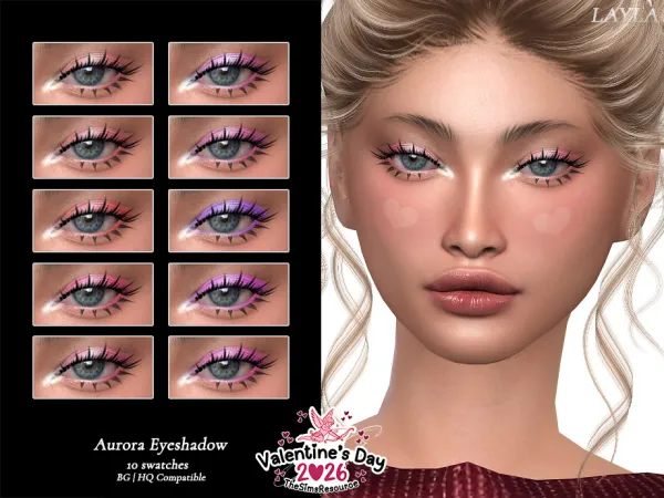 Alpha tsr Valentine'sDay2026 Aurora Eyeshadow - The Sims 4 Custom Content