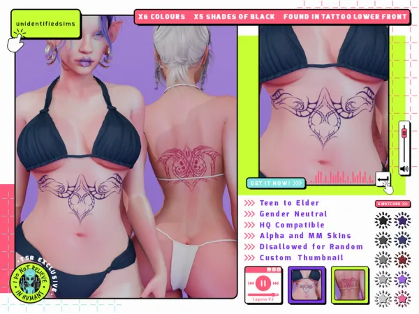 Mix Laguna V2 Tattoo by unidentifiedsims - The Sims 4 Custom Content