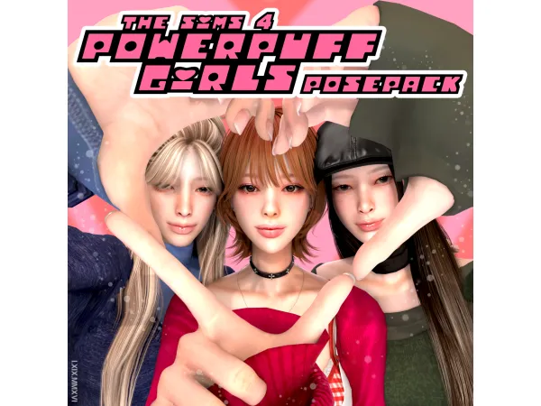 Mix Powerpuff girls posepack by xdixix - The Sims 4 custom content
