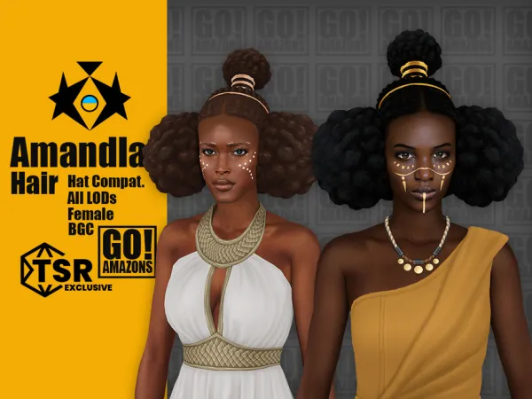 Maxis Match Amandla Hair by goamazons - The Sims 4 Custom Content