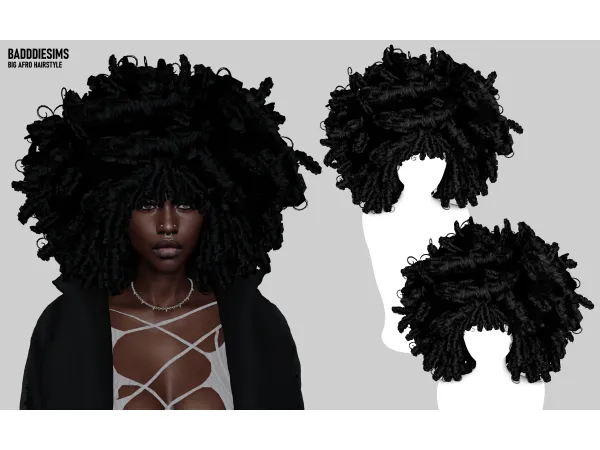 Alpha BIG AFRO HAIRSTYLE by simsfinds - The Sims 4 Custom Content