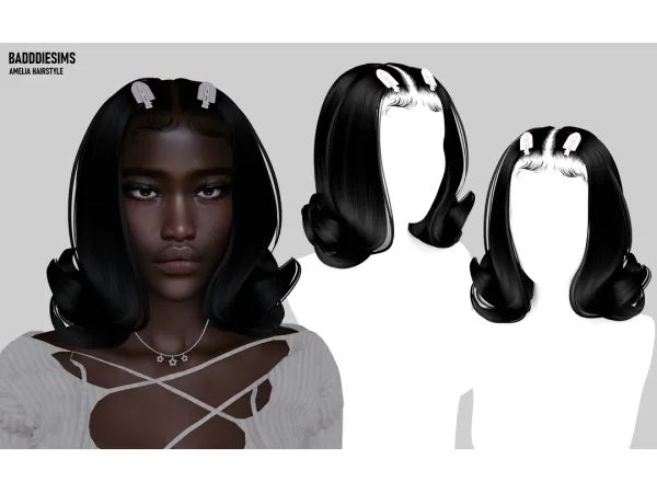 Mix AMELIA HAIRSTYLE by badddiesims - The Sims 4 Custom Content