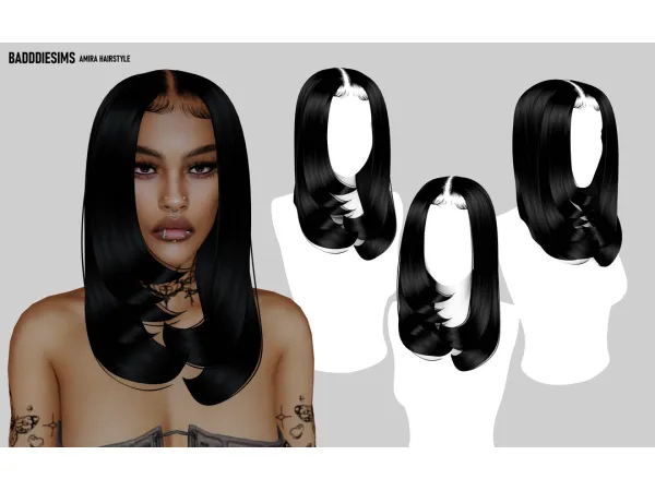 Mix AMIRA HAIRSTYLE by badddiesims - The Sims 4 Custom Content