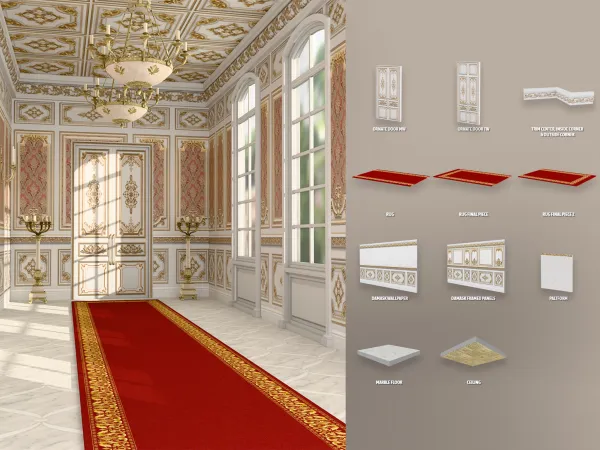 Alpha Royal Throne Room Decor by modcollective - The Sims 4 Custom Content