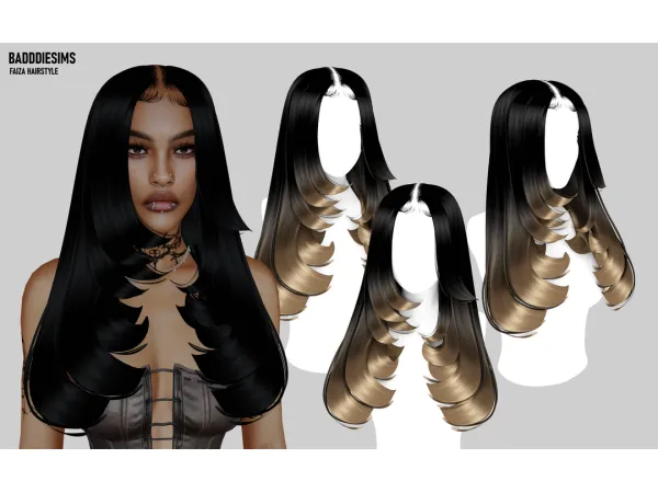 Mix FAIZA HAIRSTYLE by simsfinds - The Sims 4 Custom Content