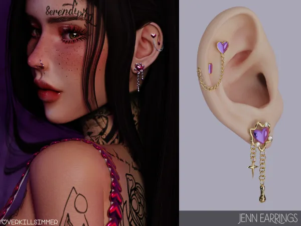 Mix Jenn earrings - The Sims 4 Custom Content