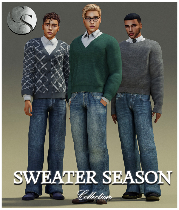 Alpha CAMUFLAJE Sweater Season Male Collection by simsfinds - The Sims 4 custom content
