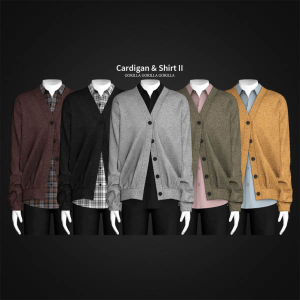 Alpha Cardigan Shirt II by simsfinds - The Sims 4 Custom Content
