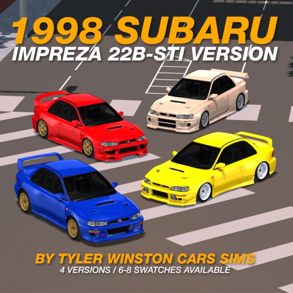 Alpha Tyler Winston Cars 1998 Subaru Impreza 22B STi Version by tylerwcars - The Sims 4 Custom Content