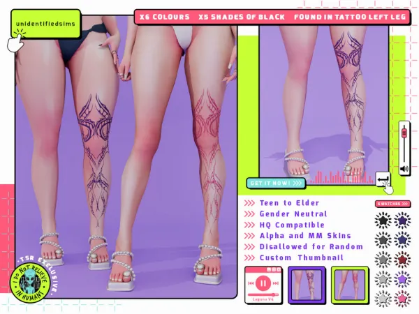 Mix Laguna V4 Tattoo by unidentifiedsims - The Sims 4 Custom Content