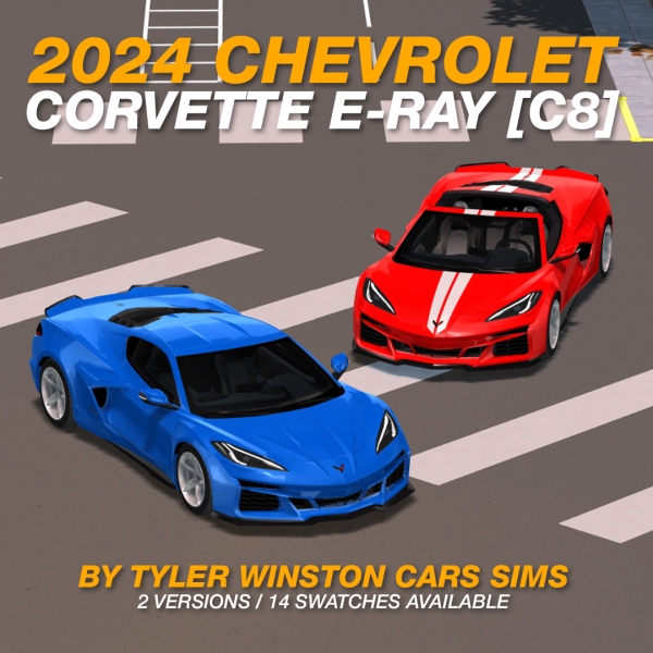 Alpha Tyler Winston Cars 2024 Chevrolet Corvette E Ray (C8) by tylerwcars - The Sims 4 Custom Content