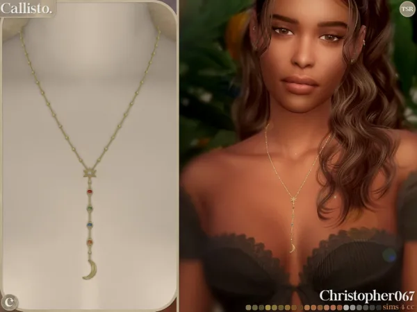 Mix Callisto Necklace Star and Moon Lariat Necklace Christopher067 by christopher067 - The Sims 4 Custom Content