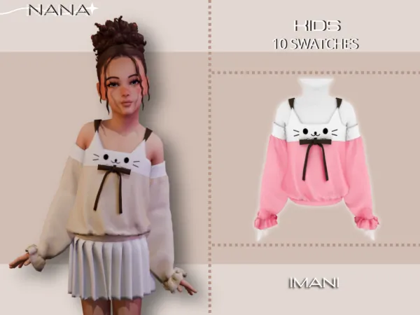 Maxis Match 7NANA (Imani) Off The Shoulder Shirt by 7nana - The Sims 4 Custom Content