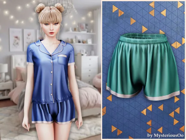 Alpha Relaxed pajama sleep shorts by thesimsresource - The Sims 4 Custom Content
