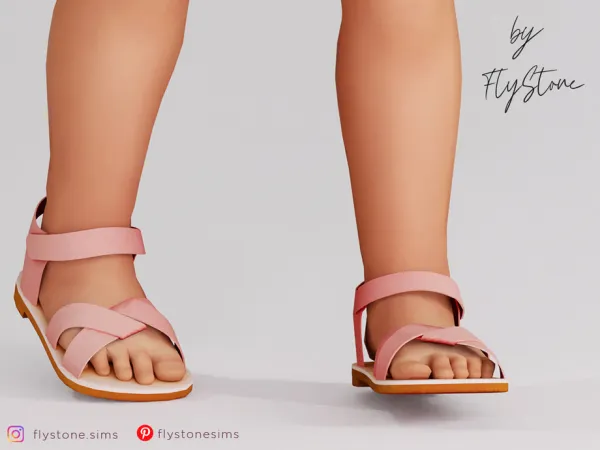 Maxis Match Toddler Leather Sandals With Interwoven Straps by FlyStone - The Sims 4 Custom Content