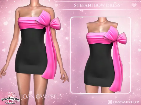 Alpha STEFANI BOW DRESS by Joan_Campbell_Beauty_ - The Sims 4 Custom Content